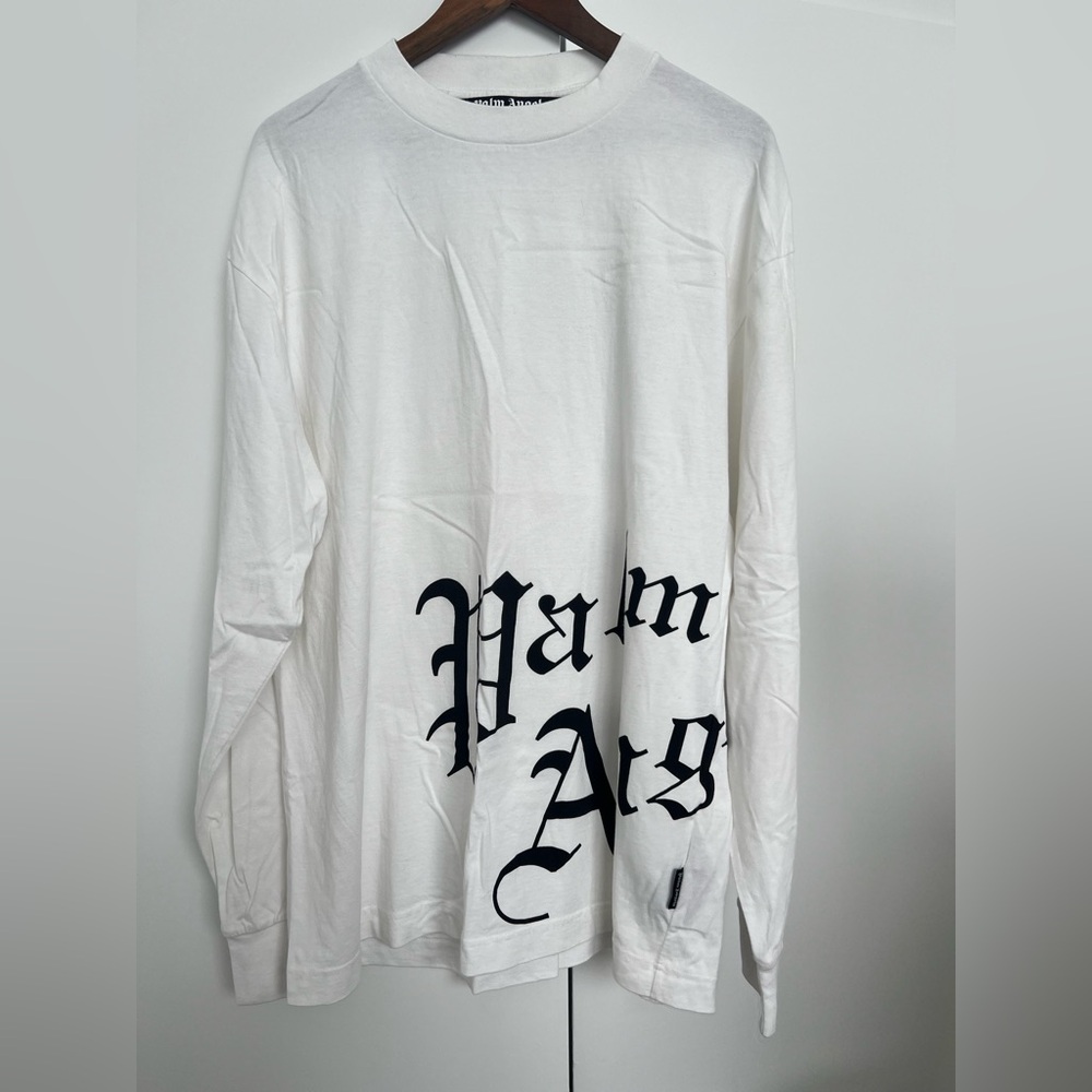 Palm Angels White Long Sleeve Tee